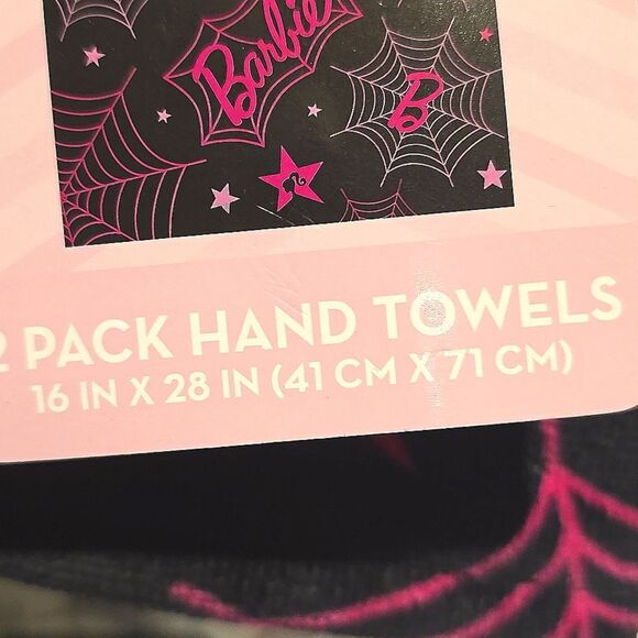 Barbie 2-PK Logo Spider Web Hand Towels - Picture 5 of 6